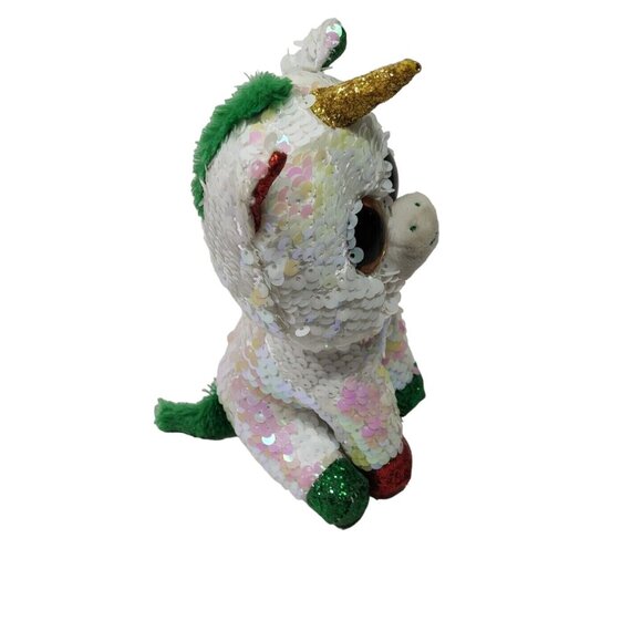Ty Beanie Boos Stardust Sequin Unicorn Plush Christmas Holiday Stuffed Animal - Picture 3 of 8